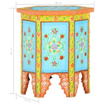 ZNTS Hand-painted Side Table Multicolour 38x33x42 cm Solid Mango Wood 285879