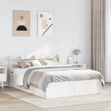 Bed Frame with Headboard White 160x200 cm Solid Wood Pine 3307078
