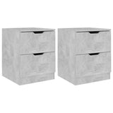 326732 Bedside Cabinets 2 pcs Concrete Grey 40x40x50 cm Engineered Wood