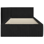 Corner Bed Frame with Headboard Black 100 x 200 cm Velvet 42016281