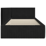 Corner Bed Frame with Headboard Black 100 x 200 cm Velvet 42016281