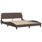 Bed Frame with LED without Mattress "Hvar" Brown 160x200 cm 3213943