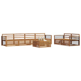 Outdoor Sofa Set 7 pcs Natural Solid Acacia Wood 3373069