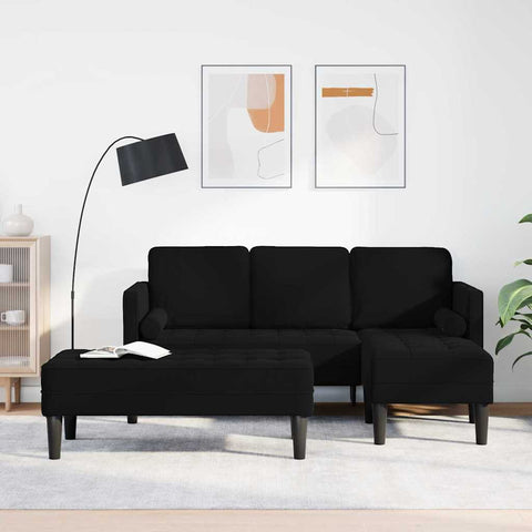 Sofa Set 2 pcs Black 173 x 131 x 67 cm Velvet 3329270
