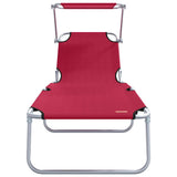 Sun Lounger Folding 2 pcs Red 58 x 188 x 77cm Polyester 42003061