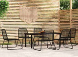 7 Piece Garden Dining Set Black 3099092