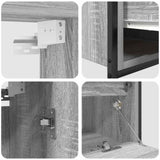 Bathroom Furniture Set with Shelf 5 pcs Grey 76.5 x 35 x 95 cm 3328372