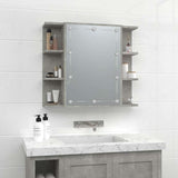 Mirror Cabinet with LED Concrete Grey 70x16,5x60 cm 808877
