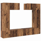TV Cabinet Set 6 pcs Old wood 200 x 30 x 150 cm Engineered wood 3393219