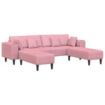 Velvet Sofa with Cushion 3 pcs Pink 208 cm Velvet 3335175