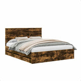 Bed Frame with Drawer Smoked Oak 160 x 200 cm Engineer Wood 3411100