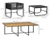10 Seater Rattan Cube Garden Furniture Set, Rattan Dining Set with Cushions, Outdoor Dining Table T3398P318626
