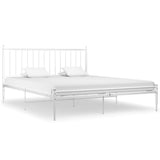 Bed Frame without Mattress White Metal 180x200 cm Super King 325025