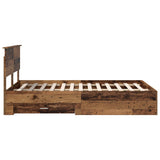 Bed Frame with Headboard Old Wood 120 x 190 cm Engineered Wood 3408288