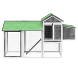 Chicken Coop Grey 193x65x117 cm Solid Wood Pine 172233