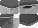 Hall Bench with Cushion with Door Concrete Grey 80 x 38 x 46 cm 891483