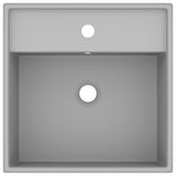 Luxury Basin Overflow Square Matt Light Grey 41x41 cm Ceramic 146949