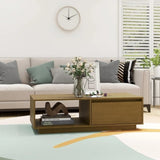 Coffee Table Honey Brown 110x50x33.5 cm Solid Pinewood 809885