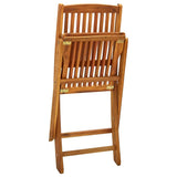 Outdoor Chair Set of 4 Natural Solid Acacia wood Standard 46340