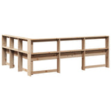 Bookcase Headboard L-Shaped 140 cm Solid Wood Pine 859280