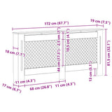 Radiator Covers 2 pcs White 172x19x81.5 cm MDF 3051379
