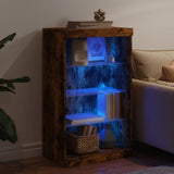 Sideboard with LED Lights Smoked Oak 60.5x37x100 cm 836711