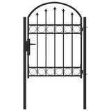 Fence Gate ASSEN 100 x 125 cm Powder-Coated Steel Grey Lockable 42008926