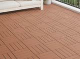 Decking Tile 3D Design 11 pcs Light Brown 30 x 30 cm WPC 42046679
