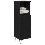 Bathroom Cabinet Black Oak 30 x 30 x 100 cm Engineered Wood 862885