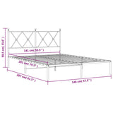 Metal Bed Frame without Mattress with Headboard Black 140x200cm 376503