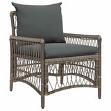 Garden Chair with Cushion Grey 73 x 61 x 77 cm Poly Rattan 42006219