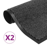 Dust Control Mats 2 pcs Rectangular Tufted 80x120 cm Anthracite 3051609