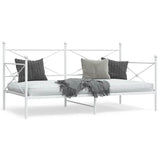 Day Bed without Mattress White 100x200 cm Steel 4104684