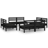 8 Piece Garden Lounge Set Black Solid Pinewood 3082416