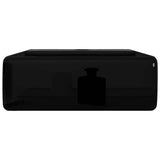 Ceramic Bathroom Sink Basin with Faucet Hole Black Square 141941