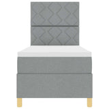 Box Spring Bed with Headboard Light grey 80 x 200 cm Fabric 3339651
