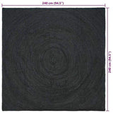 Area Rugs Dark Grey 240 x 240 cm Jute 42010568