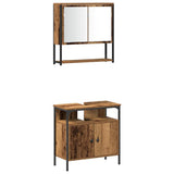 Bathroom Furniture Set with Door 4 pcs Old wood Engineered wood 3332603