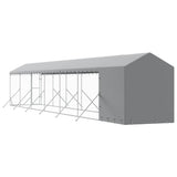 Outdoor Dog Kennel with Roof Silver 2x14x2.5 m Galvanised Steel 3190493