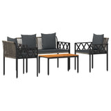 Outdoor Furniture Set 4 pcs Grey and Dark Grey Poly Rattan 42025343