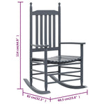Rocking Chair with Curved Seat Grey Poplar Wood 45698