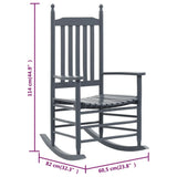 Rocking Chair with Curved Seat Grey Poplar Wood 45698