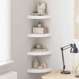 323897 Floating Corner Shelves 4 pcs White 25x25x3,8 cm MDF