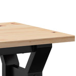 ZNTS Coffee Table Y-Frame 40x40x35 cm Solid Wood Pine and Steel 3282702