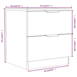 Bedside Cabinets 2 pcs White Engineered Wood 811215