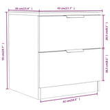 Bedside Cabinets 2 pcs White Engineered Wood 811215