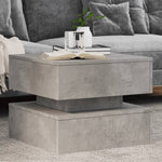 ZNTS Coffee Table with LED Lights Concrete Grey 50x50x40 cm 839857