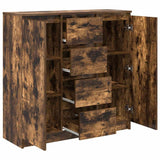 Sideboard with Drawers Smoked Oak 100.5x35x98.5 cm Engineered Wood 3328457