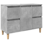 ZNTS 3 Piece Bathroom Furniture Set Concrete Grey Engineered Wood 3324949