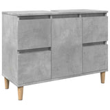 ZNTS 3 Piece Bathroom Furniture Set Concrete Grey Engineered Wood 3324949